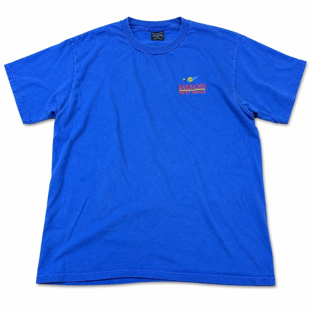 York‎ Barbados West Indies Embroidered T Shirt Men's XL Blue Caribbean Souvenir